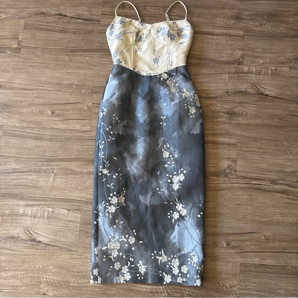 Xioli corset Floral Gray and Cream Dress size XS - Picture 3 of 14